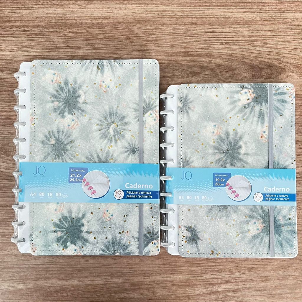 Caderno Inteligente Fofo A4 ou B5 Removíveis Brilho Azul Rosa Roxo Cinza em Oferta na Shopee