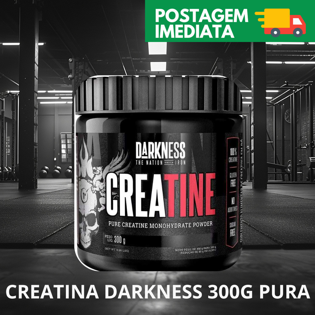 Creatina Monohidratada Darkness 300g 100% Pura em Oferta na Shopee