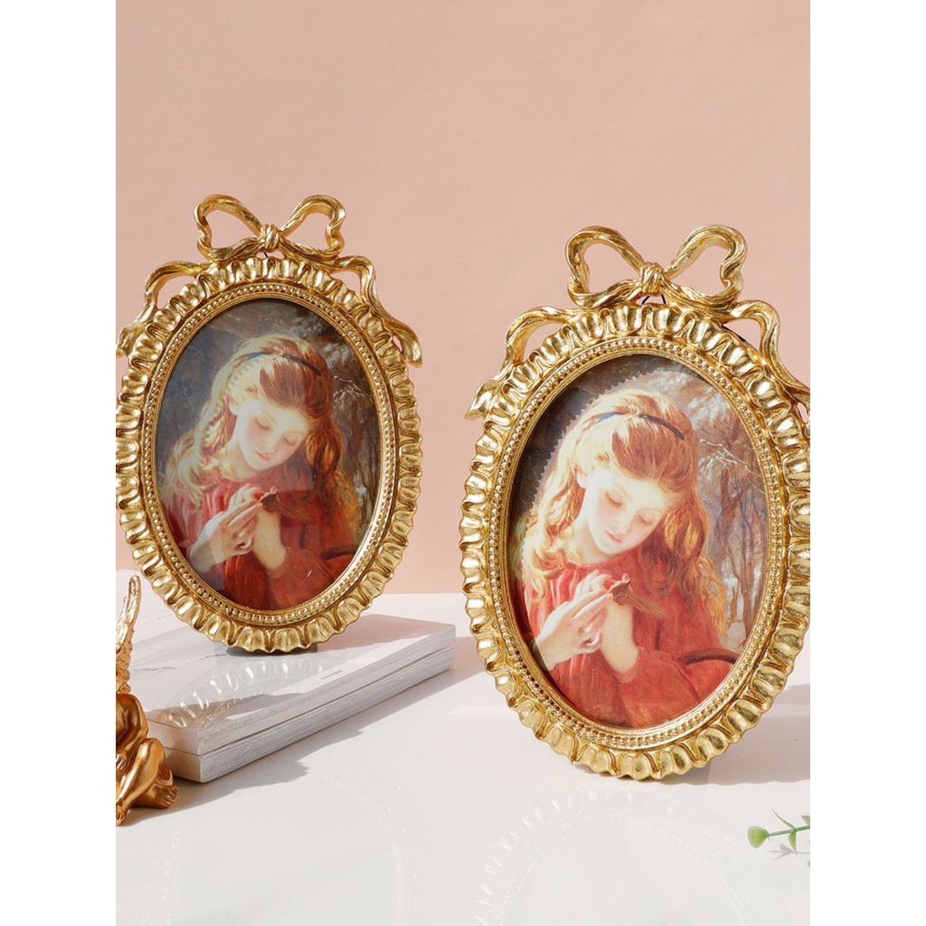 Luz europeia luxo 223cm moldura de foto dourada mesa de balanço resina moldura de foto de casamento em relevo montado na