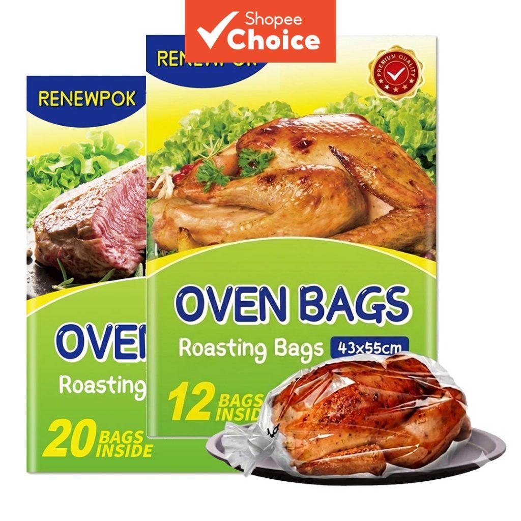 Sacos Para Assar Forno Com Laços Seguros , Bolsas Descartáveis Multiuso Cozinhar Frango , Carne , Peixe , Fornecimento D