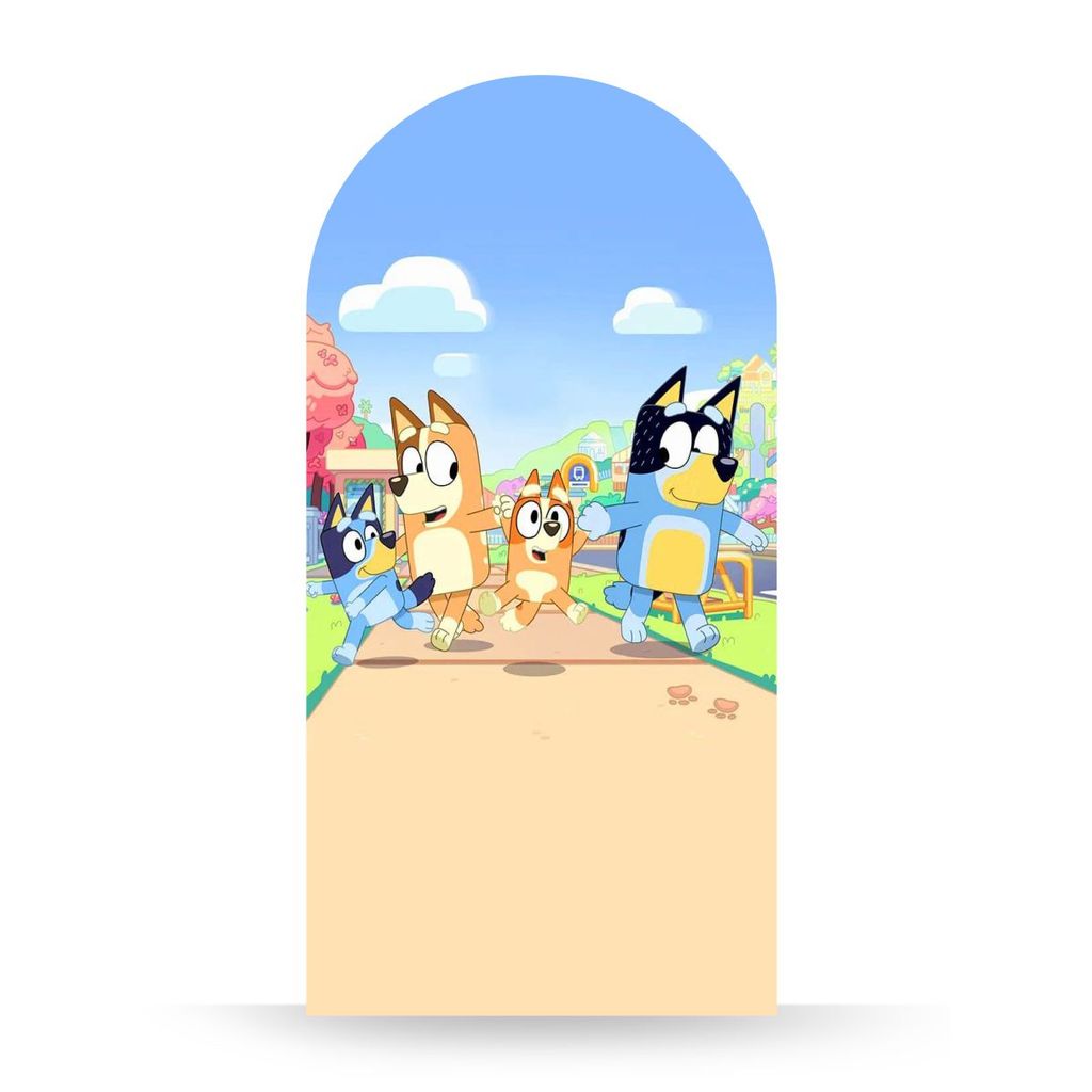 Painel Romano Bluey Luxo Festa Infantil Decoração Premium Tema Desenho Colorido