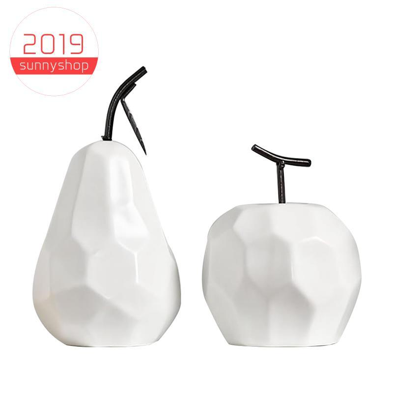 [Bestseller S] Estátua De Frutas De Cerâmica Branca Minimalista Moderna Escultura Ornamentos Para Estante Festa De Casam