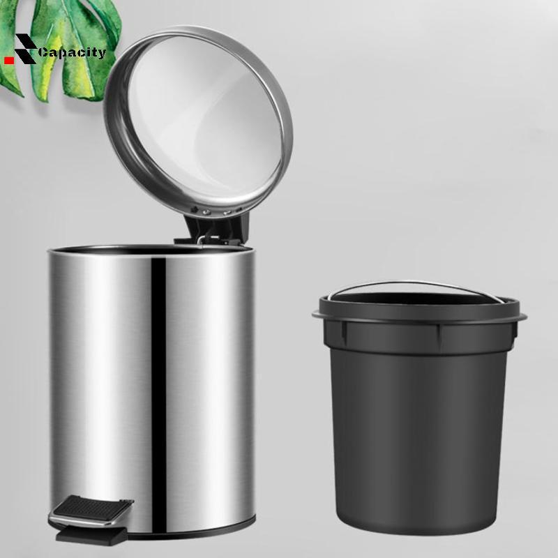Capacidade De Grande Bancada Embutida Lata De Lixo De Aço Inoxidável 15L Caixa Para Salão De Beleza Café Bar Agradável