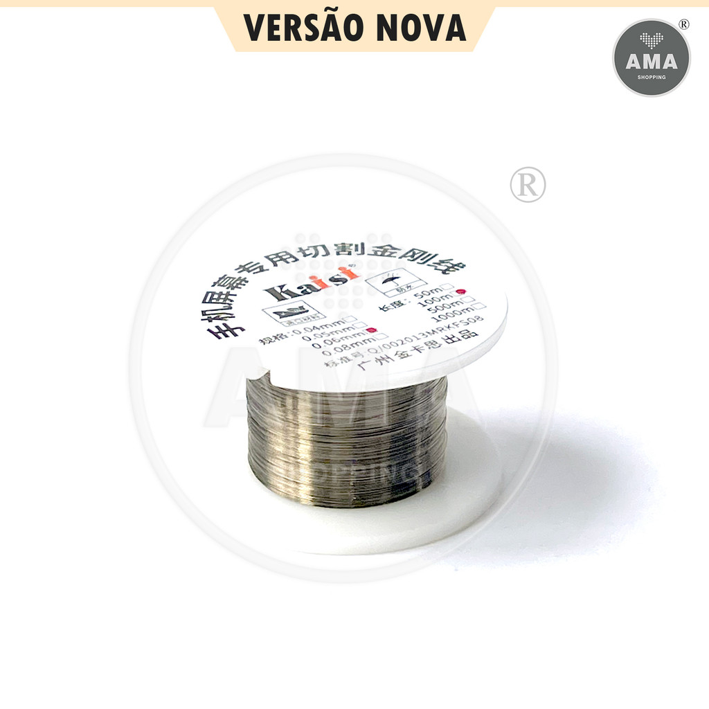Fio Molibdenio 0.06mm / 100M Separador Tela Celular Corte LCD OCA Vidro Touch