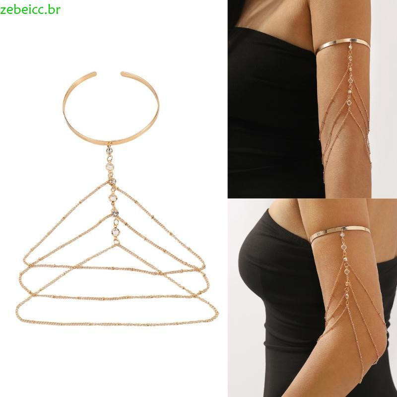 zebeicc Pulseira Corrente Franja Ajustável, Punho Braço, Joias Resina Ferro Para Uso Diário Feminino O
