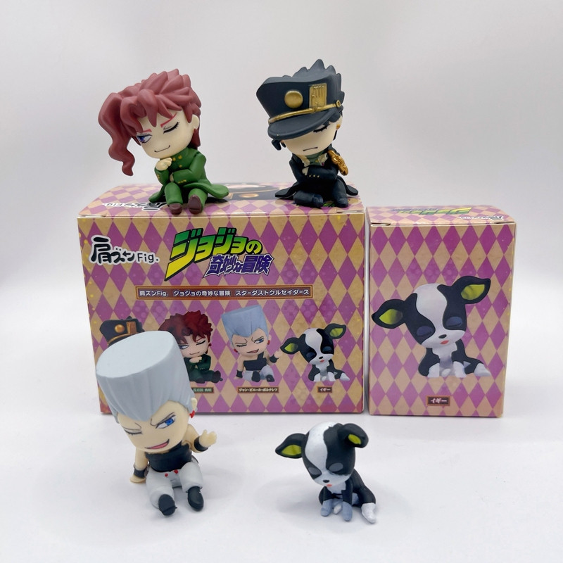 4 Unidades/Conjunto 3-5 Cm Anime JoJo's Bizarre Adventure Versão Q Sleep Gashapon Kakyoin Noriaki Iggy Kujo Jotaro Jean 
