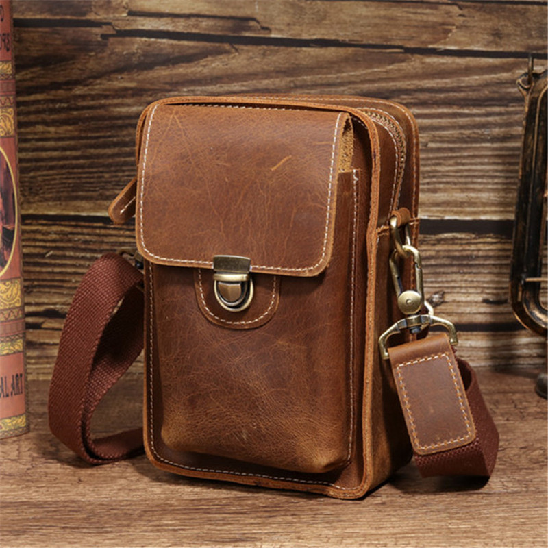 Novo Retro saco de cintura dos homens multifuncional cinto saco 23cm saco do telefone móvel esportes lazer pequena bolsa
