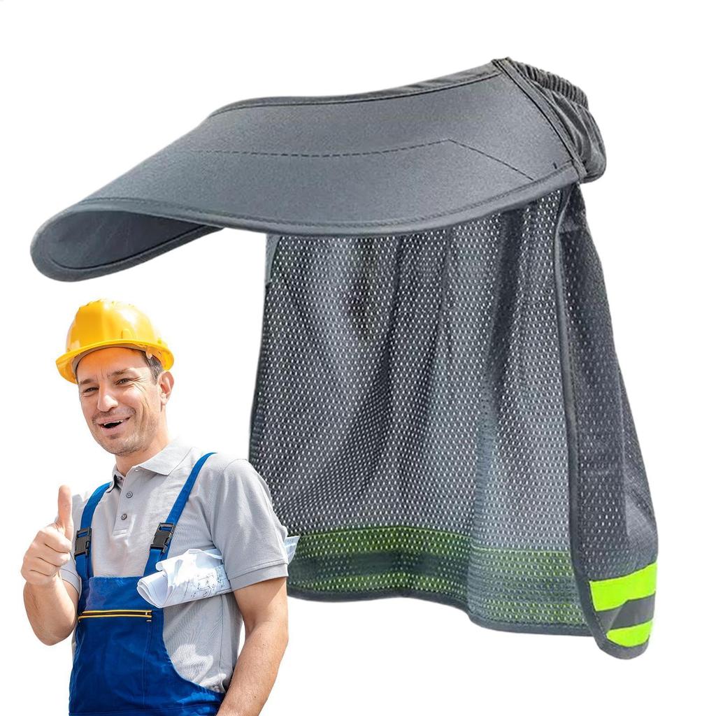 Chapéu Duro Protetor Solar Viseira Pescoço Sombra Tira Reflexiva Acessórios Capacete Engrenagem De Segurança alpilyn3br