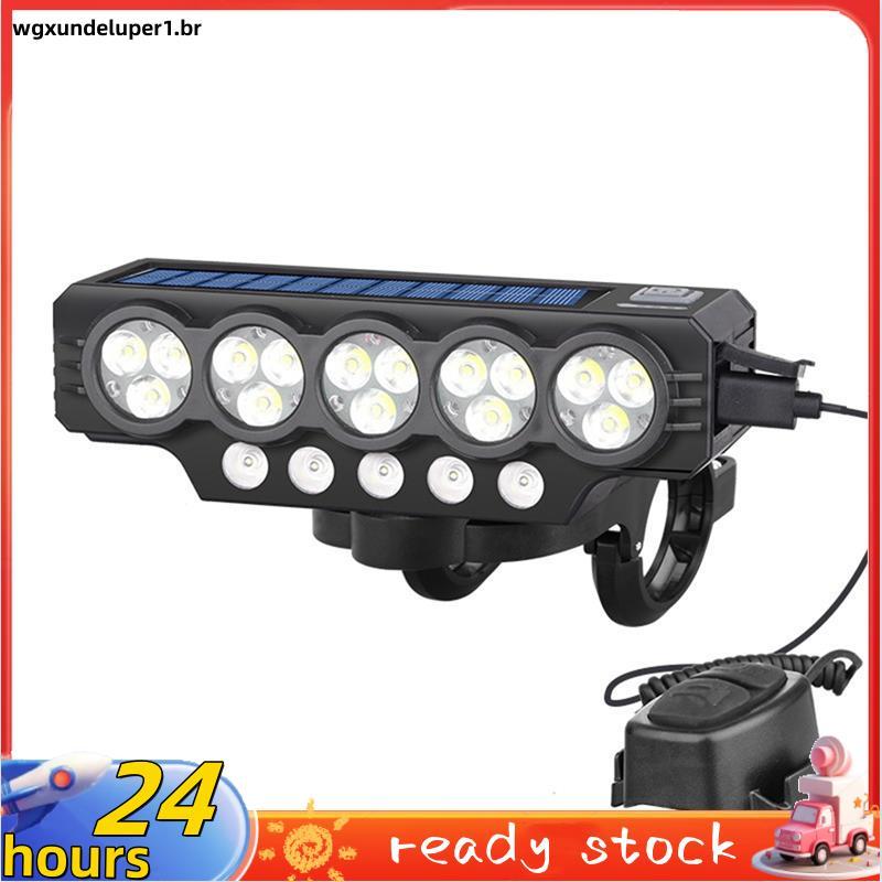 Lâmpada De Bicicleta 20LED Solar Recarregável Lanterna Chifre Luz Mountain Bike Acessórios Dianteira