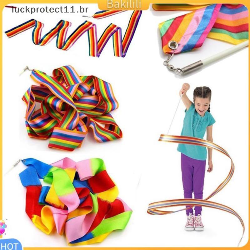 LTBR 4M Colorido Ginásio Dança Fita Rítmica Menina Arte Ginástica Ballet Streamer Girando Haste Arco-Íris Sti Treinament