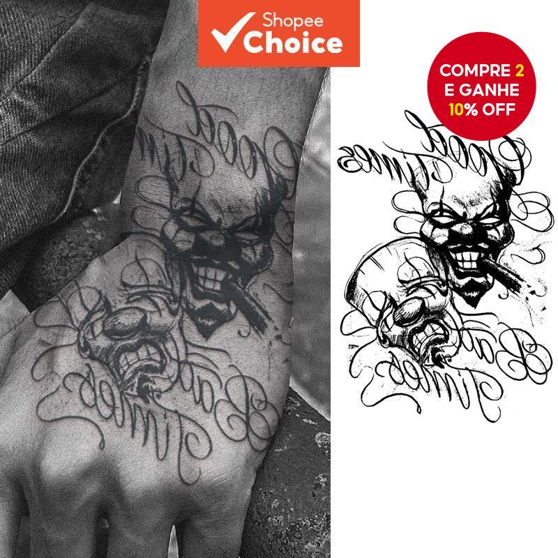 Tatuagem Temporária Herbal em Forma de Máscara, à prova d'água, longa duração, unissex, semi-permanente.