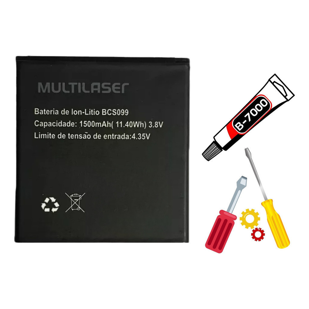 Bateria Para Multilaser E Lite (bcs099) + Kit Reparo