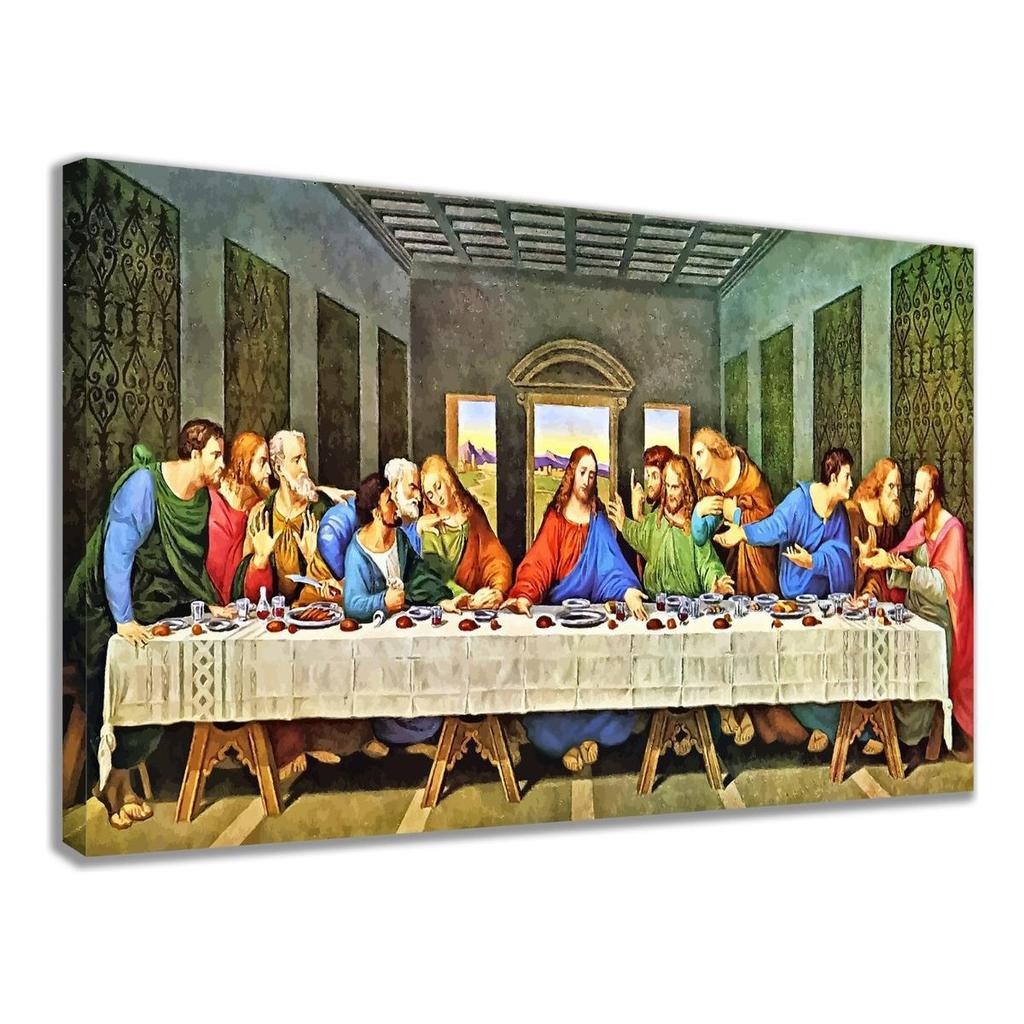 Quadro Ultima Ceia Janta Jesus Cozinha Religioso Quarto Sala Santa Ceia Decorativo risto Fé Cristã Apostolos Refeição