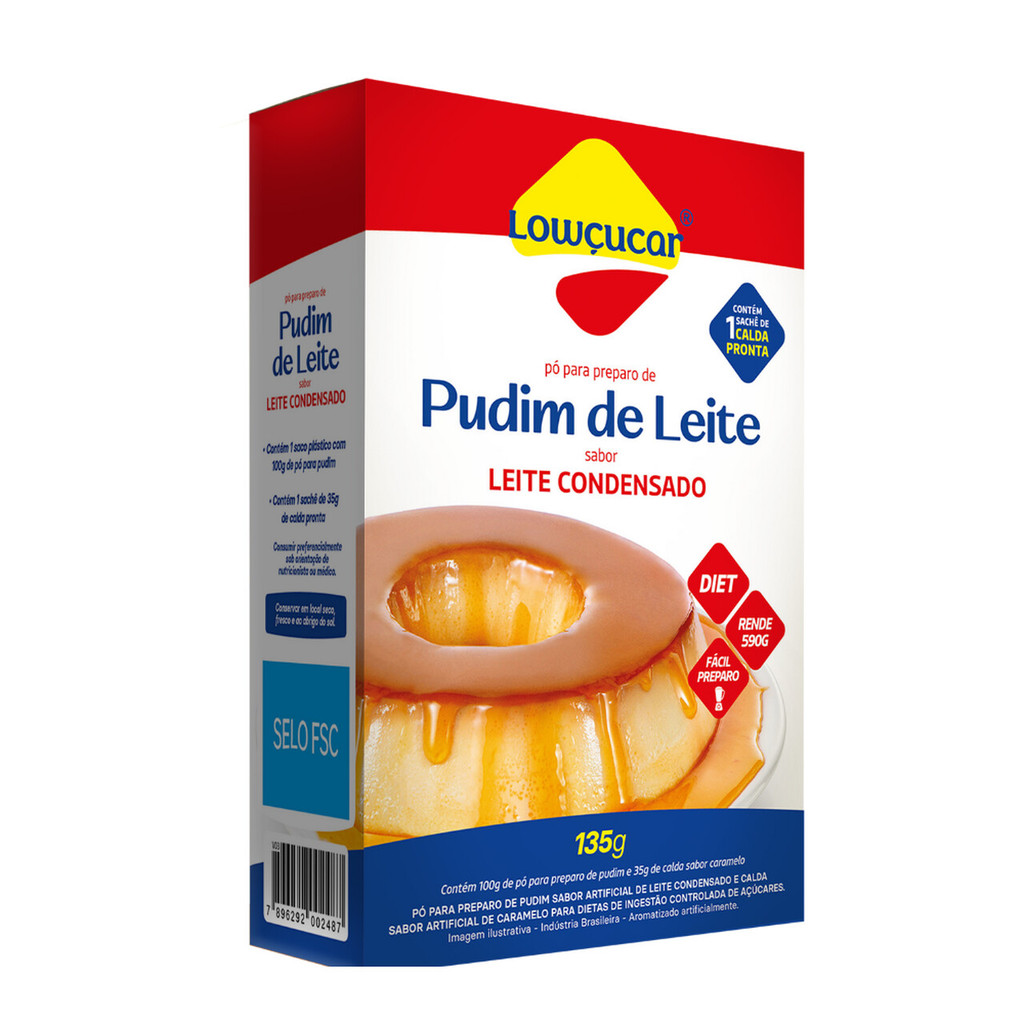 Pudim De Leite Sabor Leite Condensado Com Calda Pronta De Sabor Caramelo Zero Adição De Açúcar, 135g