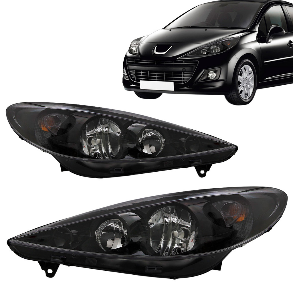 Par Farol Peugeot 207 2009 2010 2011 2012 2013 2014 Foco Duplo Máscara Negra