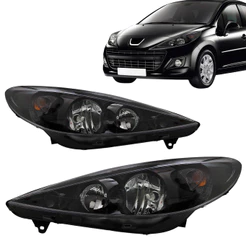 Par Farol Peugeot 207 2009 2010 2011 2012 2013 2014 Foco Duplo Máscara Negra