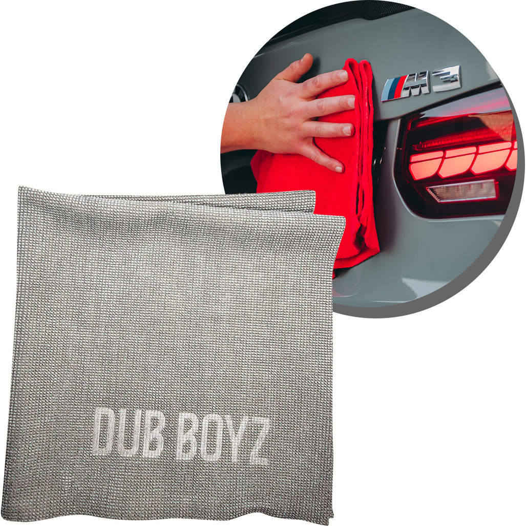 Pano Microfibra 40x40cm Dub Towel 320 GSM Cinza Secagem Detalhamento Automotiva Polimento Dub Boyz