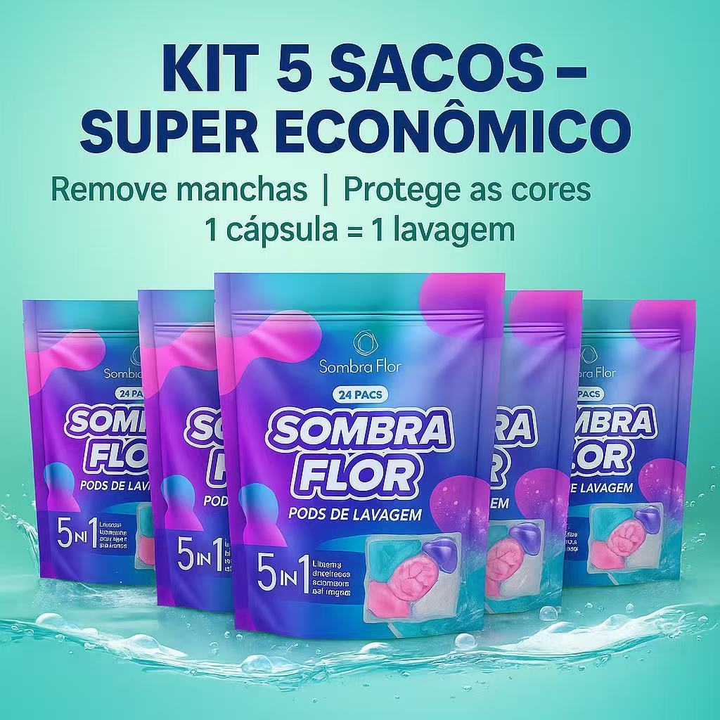 Kit  x 24uni  Sombra Flor Pods 5 em 1 – Cápsulas de Sabão Premium, Dissolução Rápida