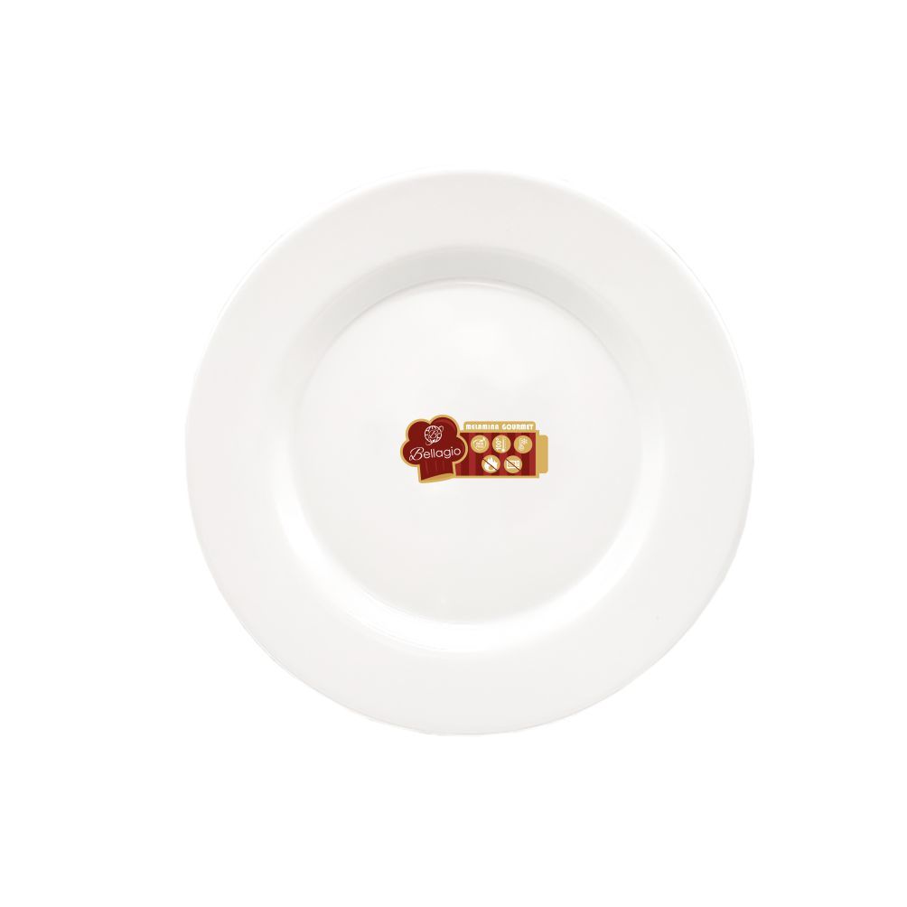 Prato Raso Melamina 26,7cm Branco Bellagio