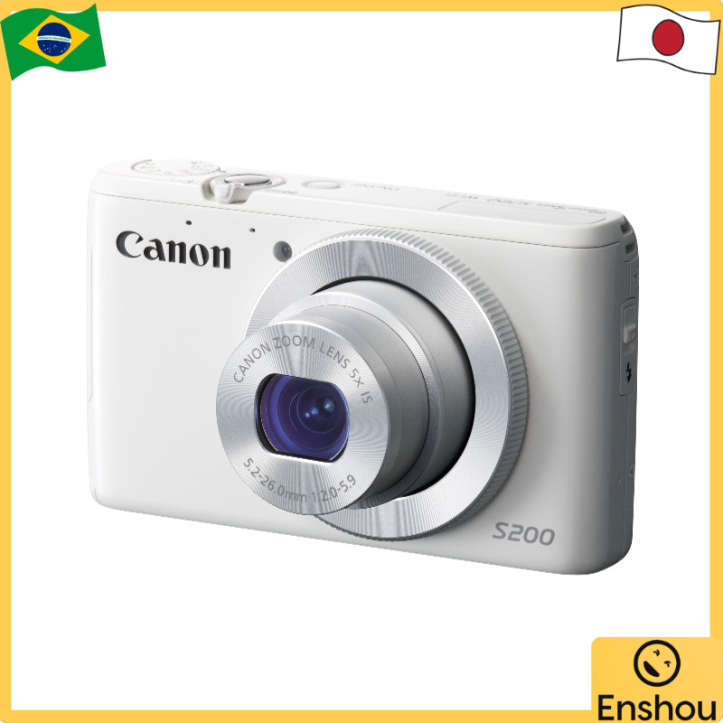Do Japão [USED] Câmera digital Canon PowerShot S200 (Branca) Abertura f/2.0 Amplo 24mm Óptico 5x Zoom PSS200 (WH)