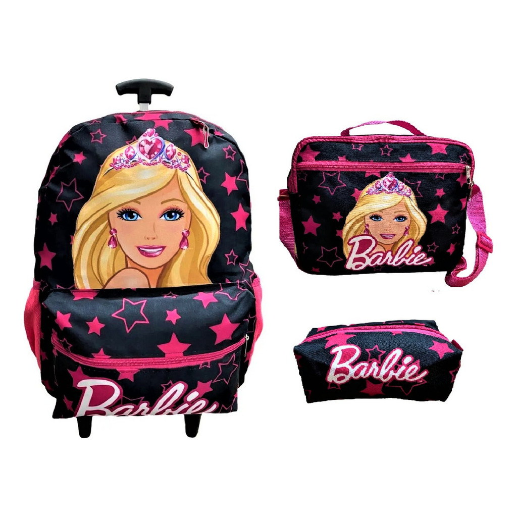 Mochila Infantil Barbie Rodinhas Bolsa Escolar Feminina
