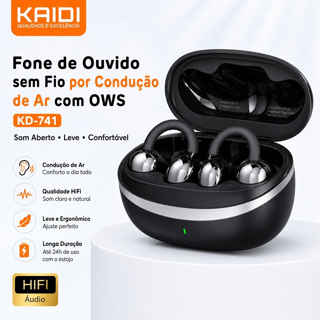 Fone De Ouvido Sem Fio Ows  Kaidi  KD-741