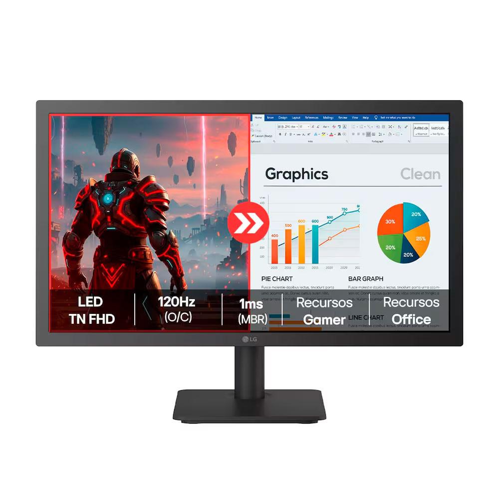 Monitor 22 Full HD 22U403A-B 120Hz 1ms Dynamic Action Sync LG