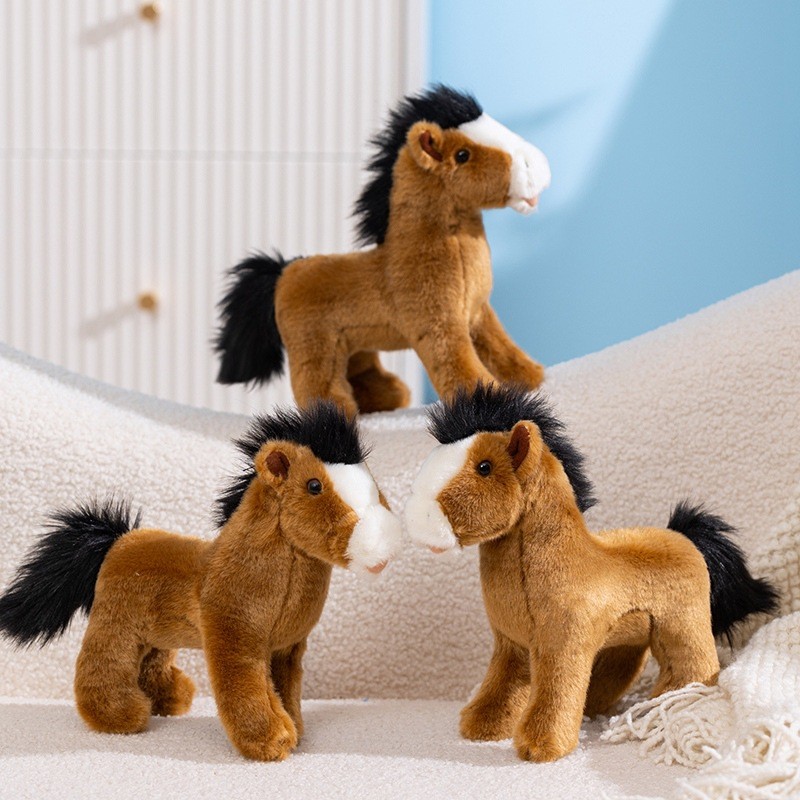 Mini Brinquedo De Pelúcia Tamanho De Bolso Fofo Cavalo Pequeno Pato Sapo Vaca Boneca De Mesa Macio Decoração De Escritór