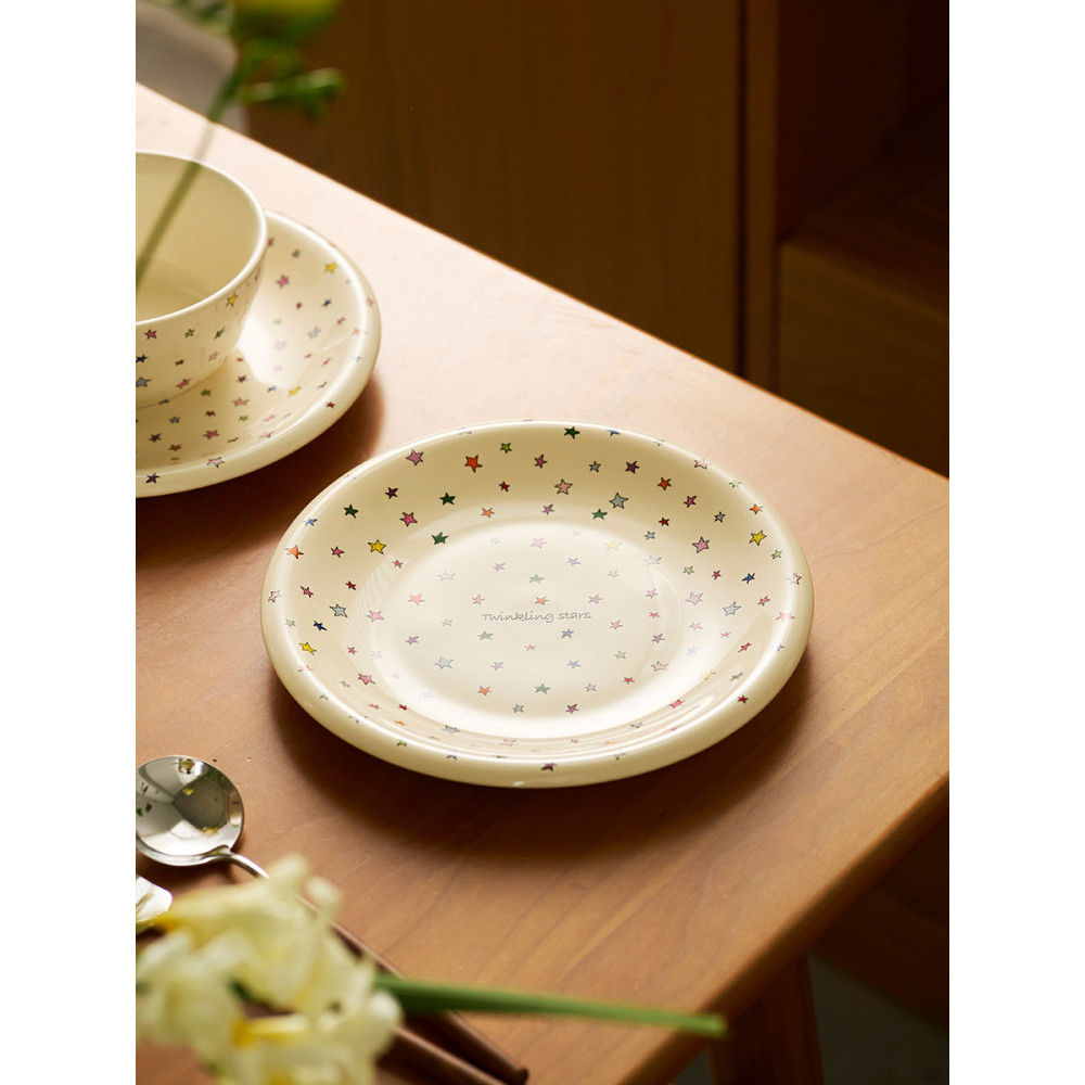 Siyue prato de cerâmica prato doméstico francês café da manhã sobremesa prato de alto valor estilo creme prato de jantar