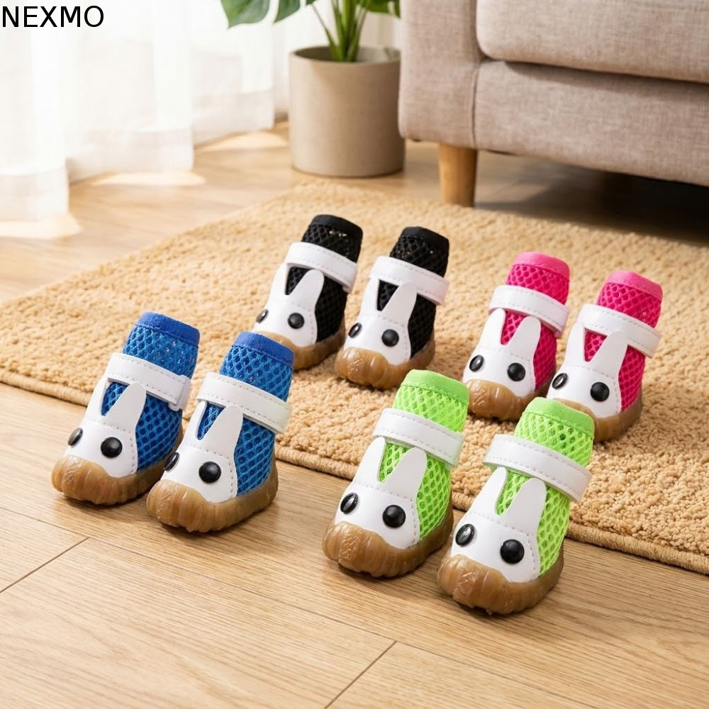 NEXMO 4 Unidades De Sapatos De Malha Para Cães , Rede Respiráveis Com Sola De Borracha Antiderrapante , Protetores De Oc