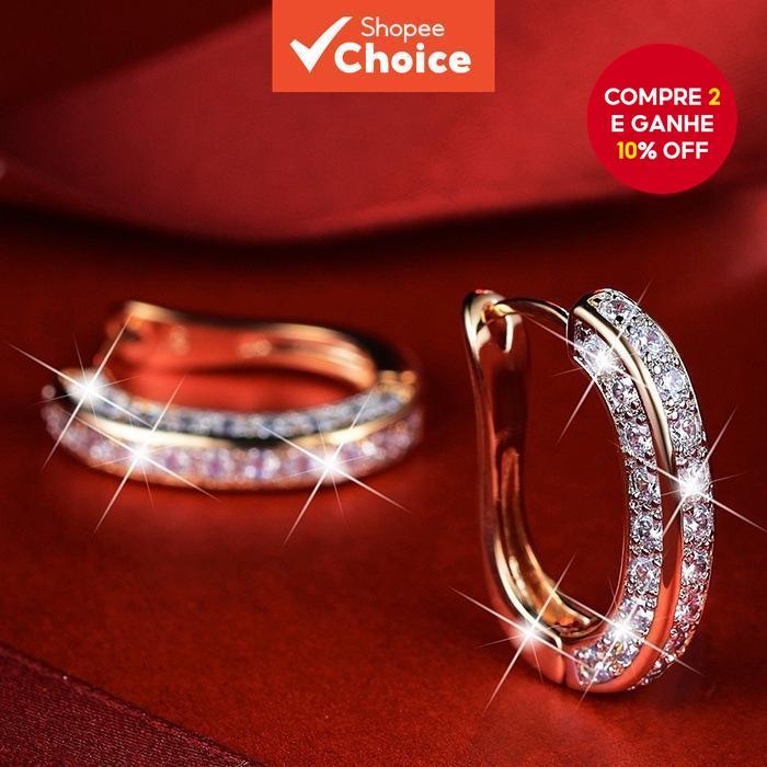 Brincos De Diamante Triplo Joias Femininas Brilhantes Perfeitas Para Uso Diário em Oferta na Shopee