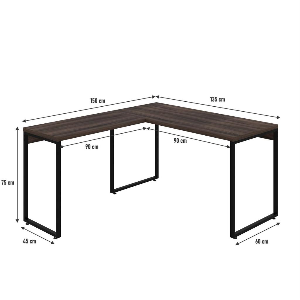 Mesa em L Kuadra Office 135X150X75cm · foto 2