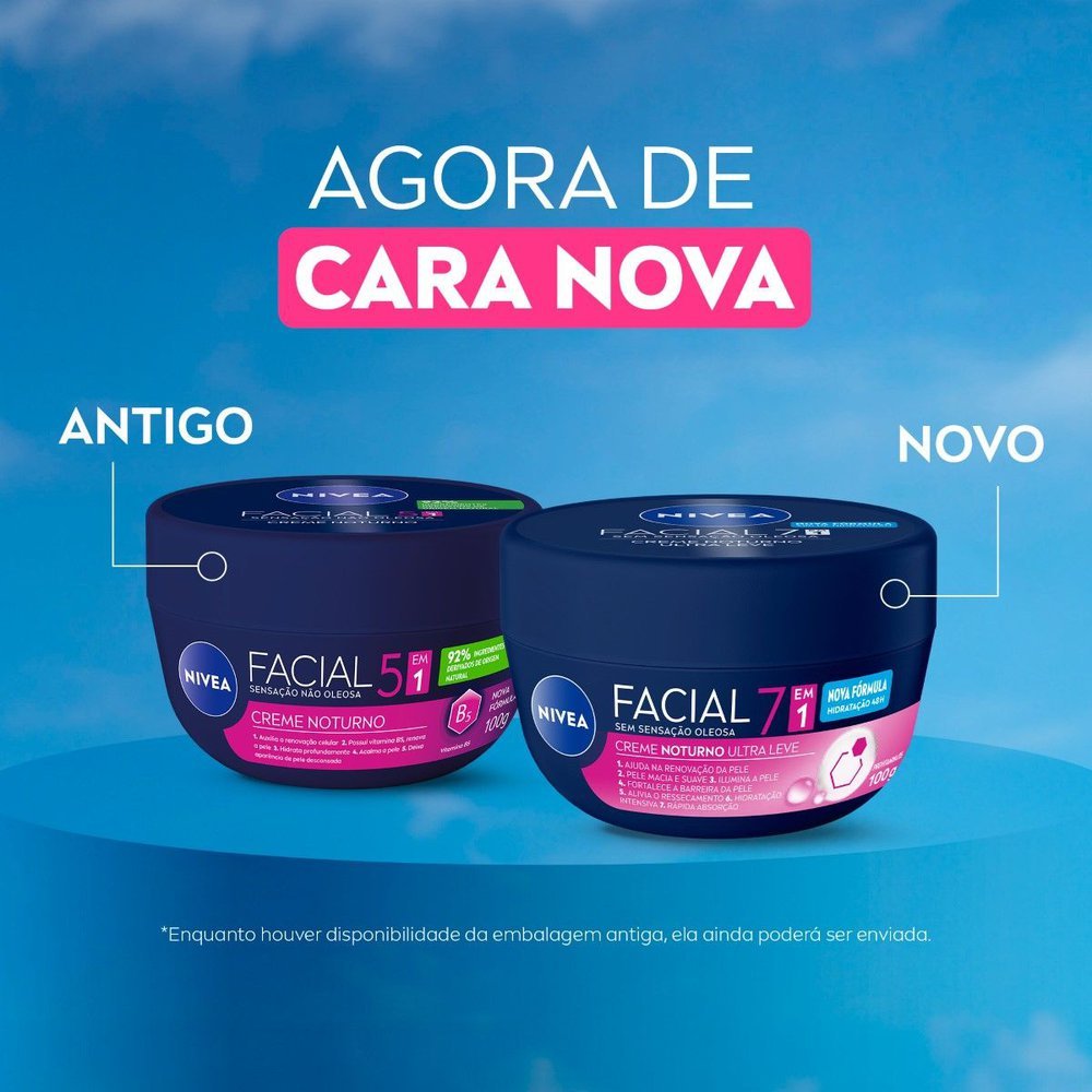 Detalhes do Creme Facial Nivea Noturno 5 em 1 100g