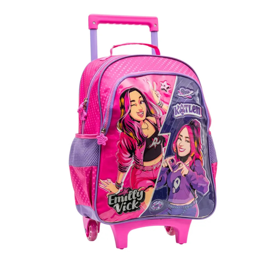 Detalhes do Mochila Emilly Vick Katllen Infantil Escolar com Rodinha