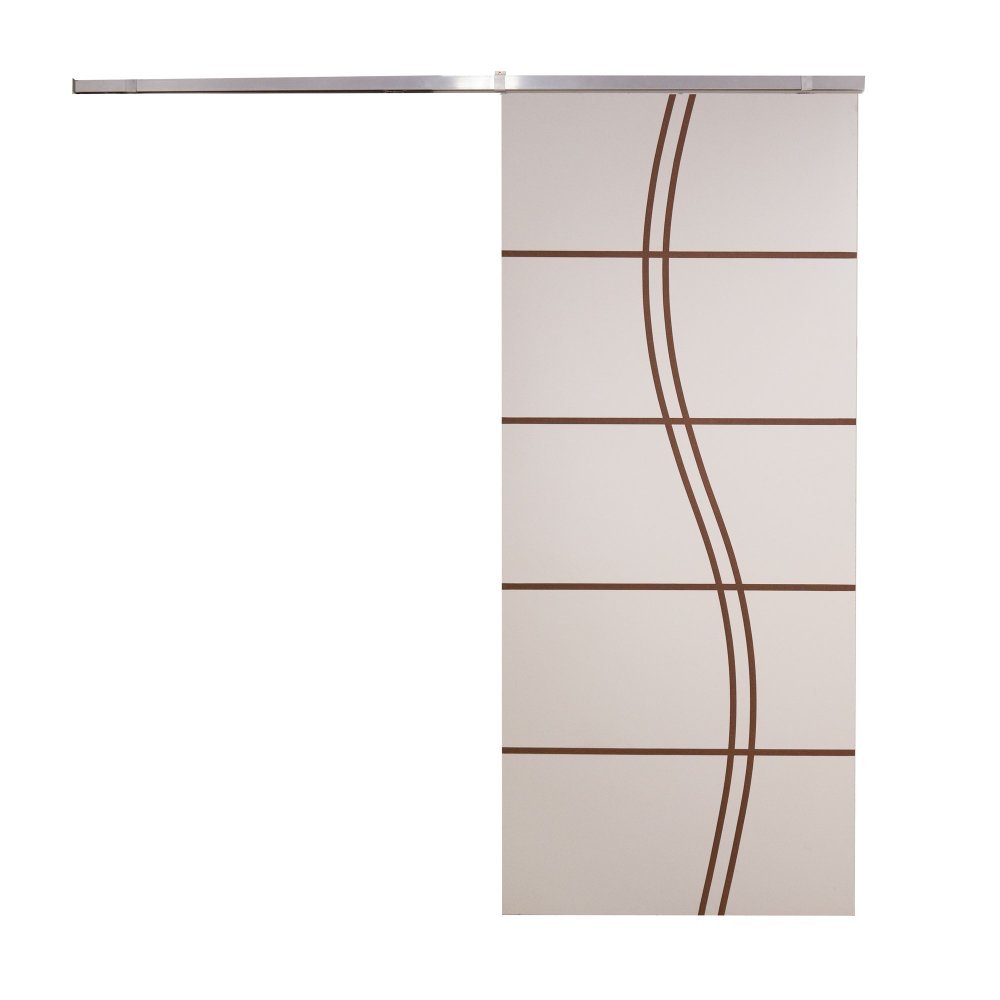 Porta de Correr Branco Prime Frisada Kit Alumínio FS DUPLO - 210x100