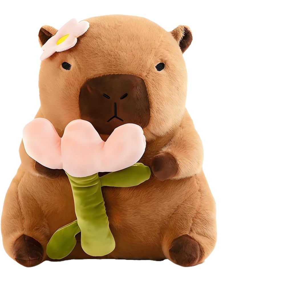 40cm flor capivara pelúcia Kawaii capivara Animal de pelúcia macio bonito capivara brinquedo de pelúcia decoração de flo