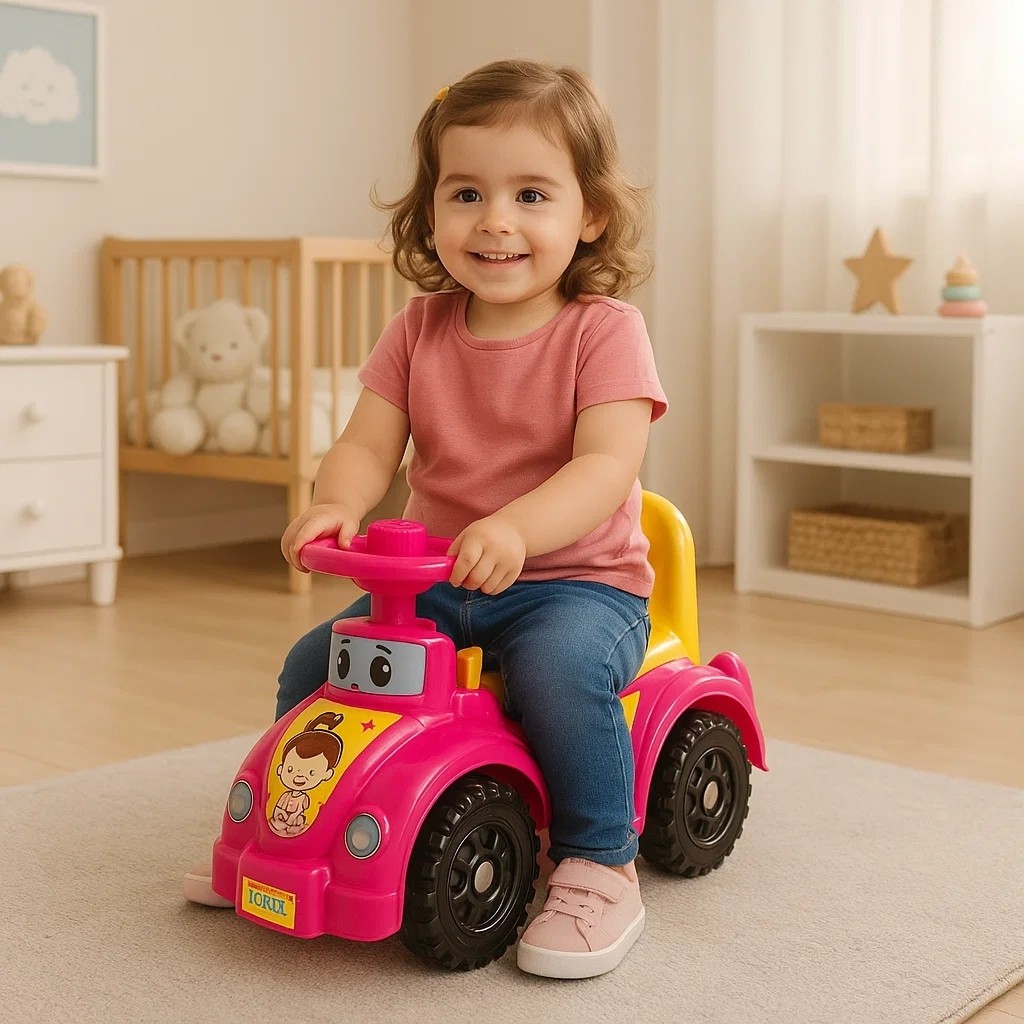 Carrinho Andador Infantil Motinha Triciclo Buzina Brinquedo Criança Passeio