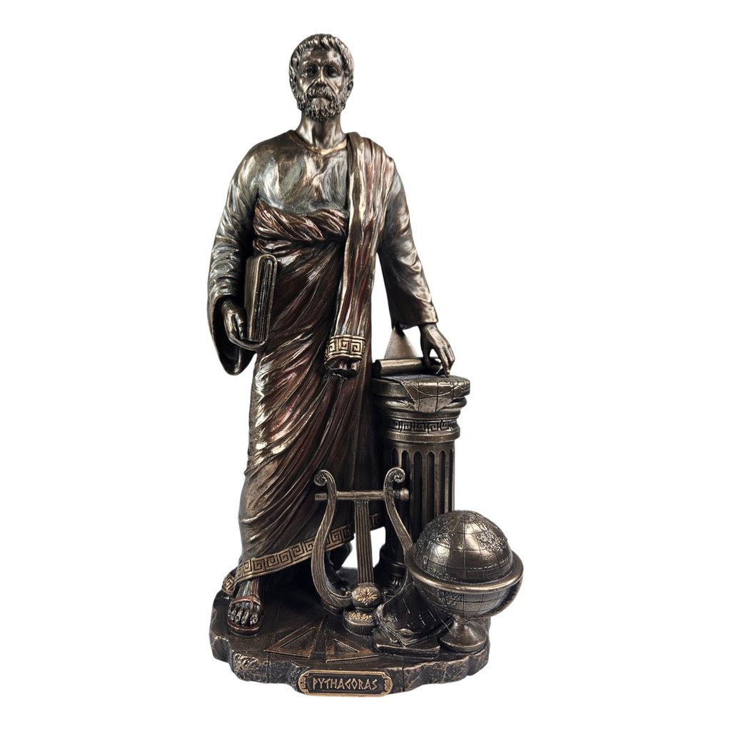 Estatueta Em Resina Pitágoras Pensador Grego Decorativa