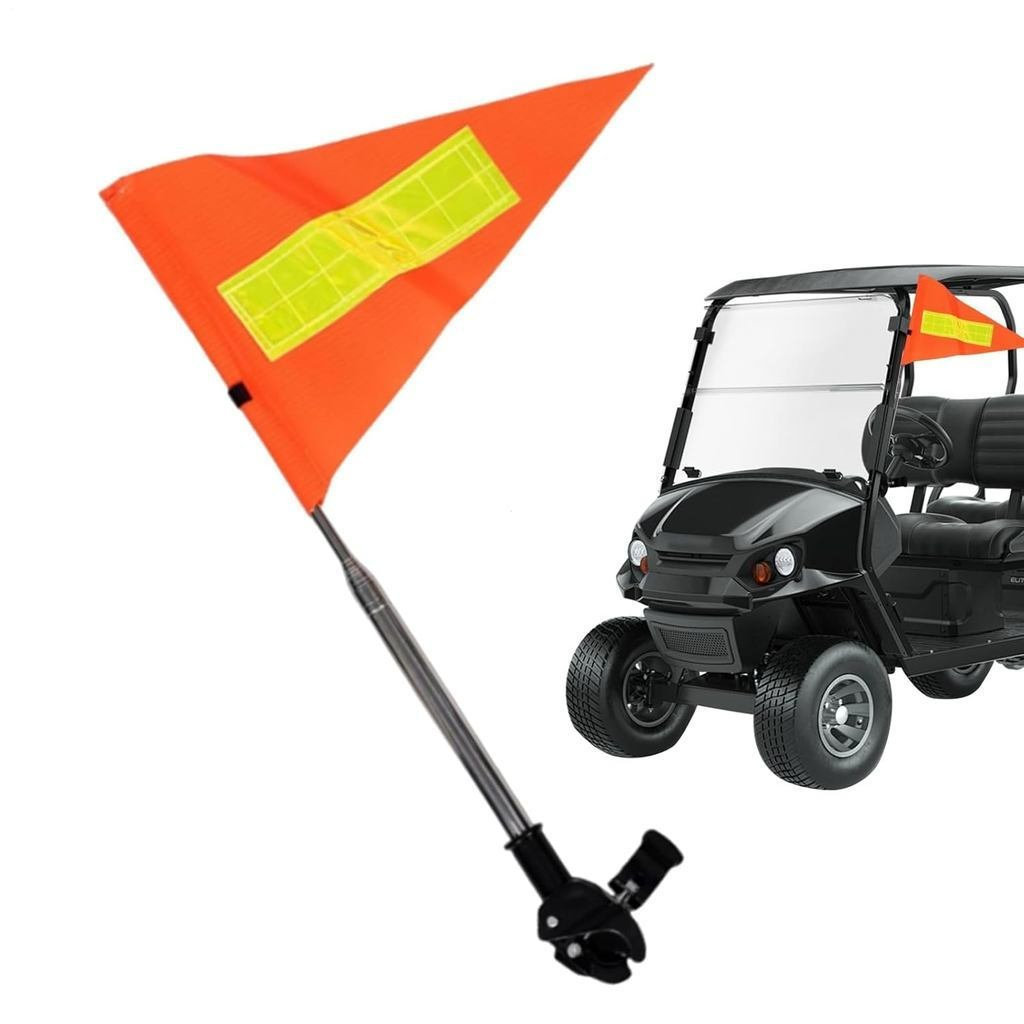 Bandeira de reboque de bicicleta, adequada para bicicleta de golfe e cadeira de rodas Bandeira de cor laranja, bandeira