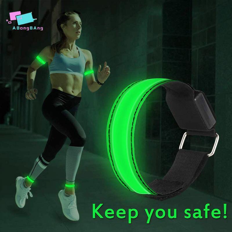 Abongbanghn Alça De Braço Luminosa LED Luz De Corrida Noite Correndo Pulseira Aviso Segurança Reflexivo Torcendo Tornoze