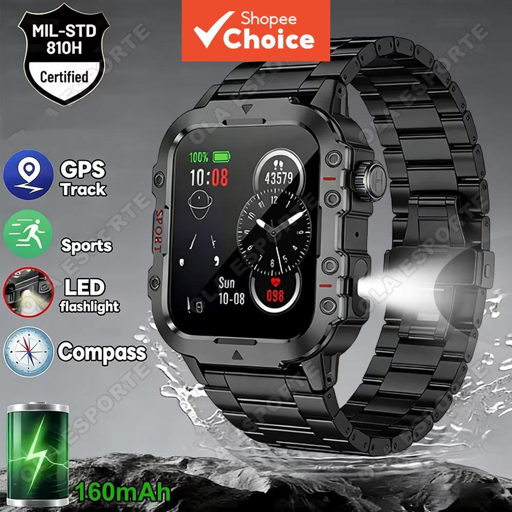 Novo Relógio Inteligente Outdoor Masculino com Bússola, Rastreador de Fitness, Display HD AMOLED, Chamadas Bluetooth,