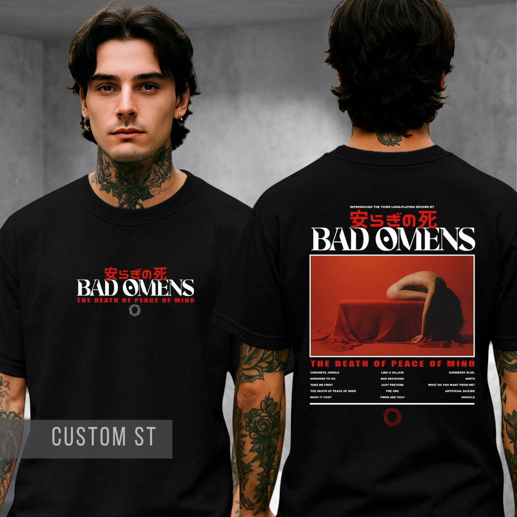 Camiseta Bd Omns Death Peace Mind Metalcore Rock Banda Show Estética Geek Camisa Unissex 100% Algodão Oversized