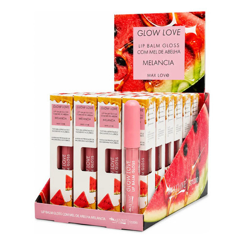 Box C/ 28un Glow Love Lip Balm N° 413 Melancia 5ml Max Love