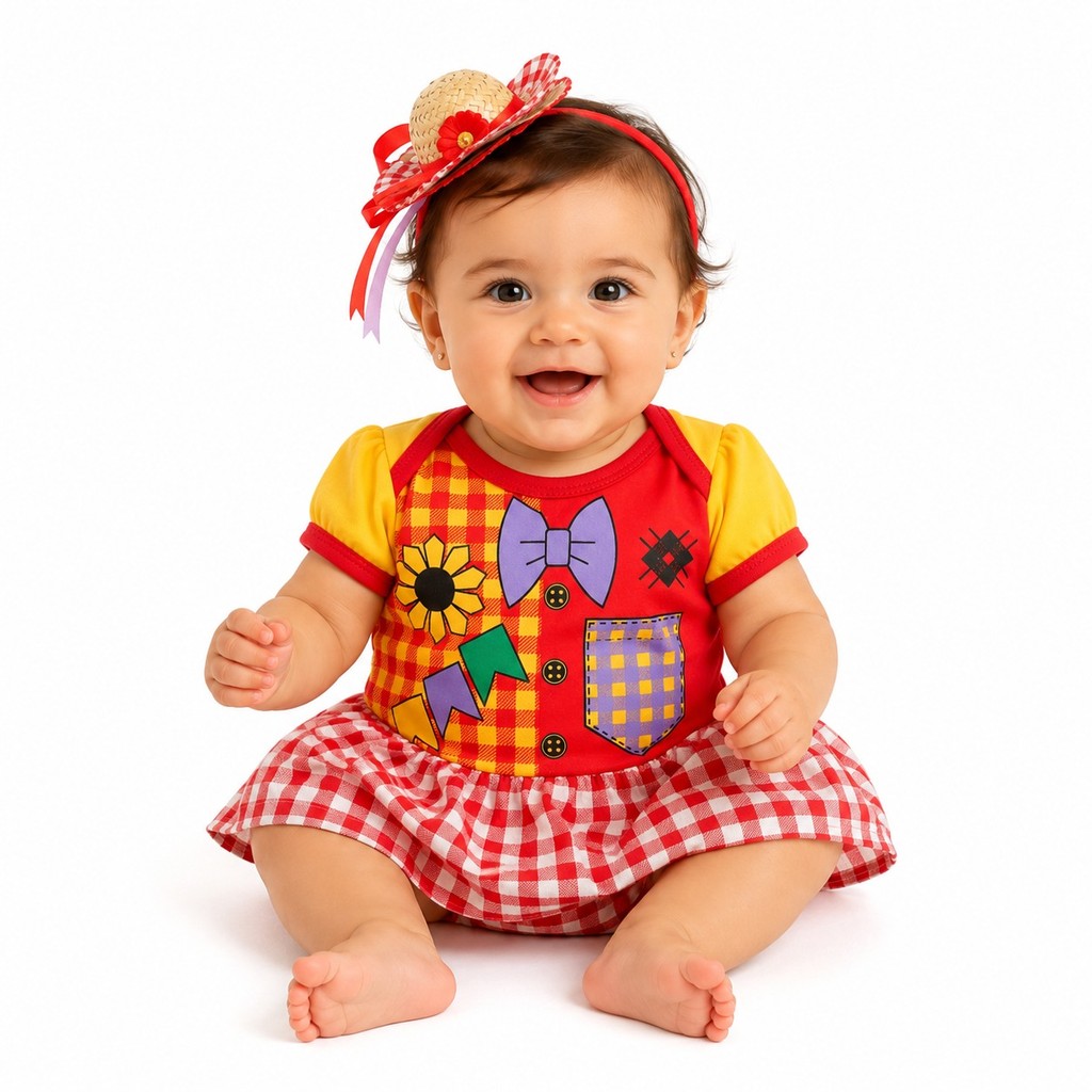 Body Bebê Infantil Menino Menina Mêsversário Temático Festa Junina Super Confortável Promoção