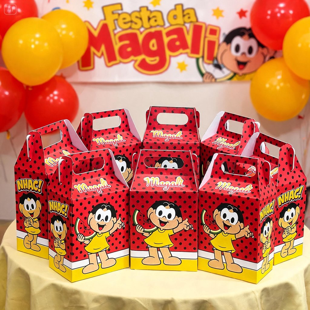 Detalhes do Até 50un Caixinha Magali - Festa Decoração e Aniversário ( Maletinha )