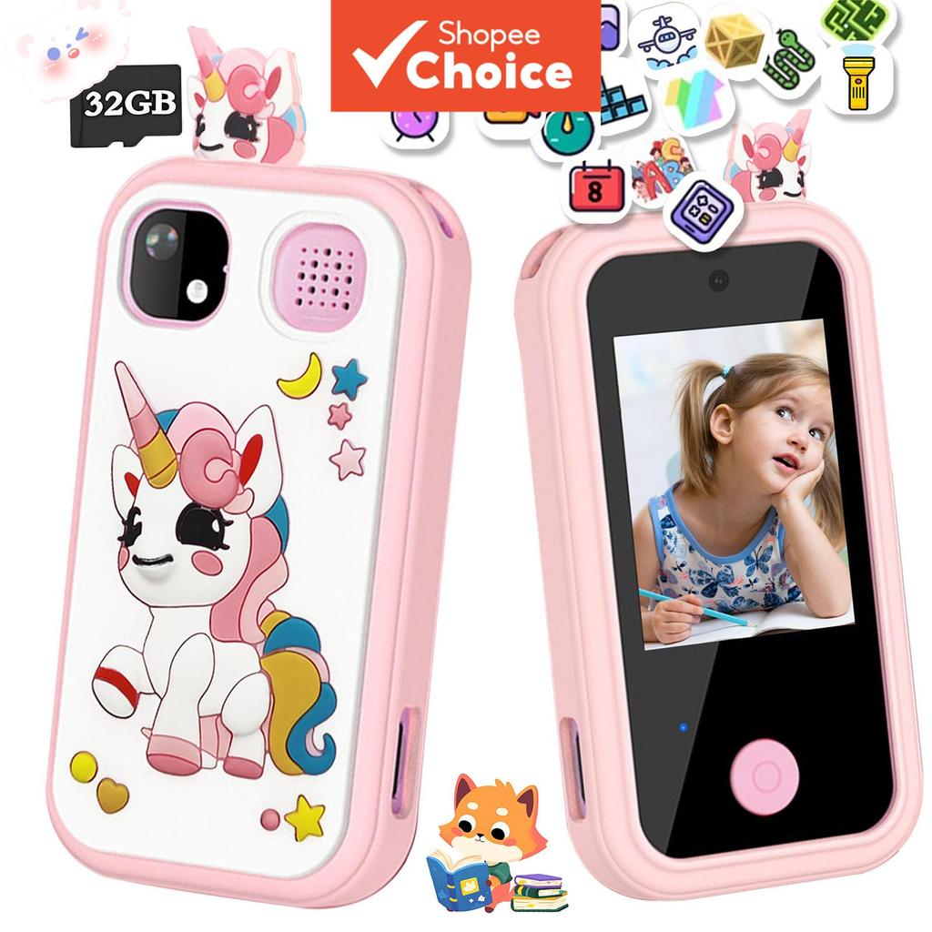 Smartphone Infantil 2.4 Polegadas Tela HD Touch Câmera Brinquedo com Music Player e Diversos Modos de Jogos Educativos