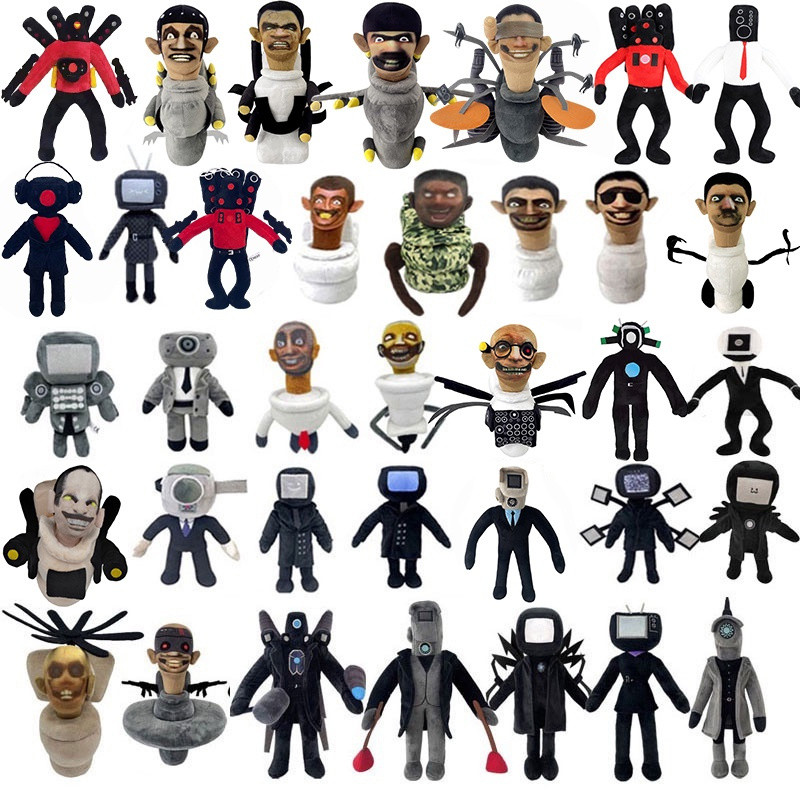 Skibidi Toilet Brinquedo Pelucia Toy Monitor TV Stuffed Dolls Prank Game Props Engraçado Presente Presente Bonecas