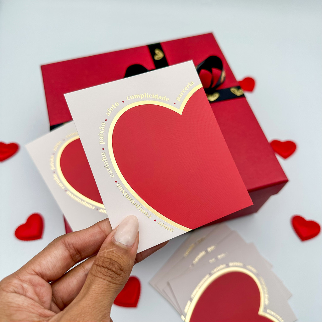 10un Postal Hot Stamping "Coração" - Coleção Dia dos Namorados