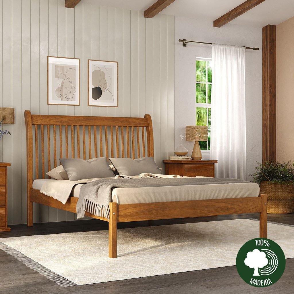 Cama Napoli 90 madeira maciça Solteiro