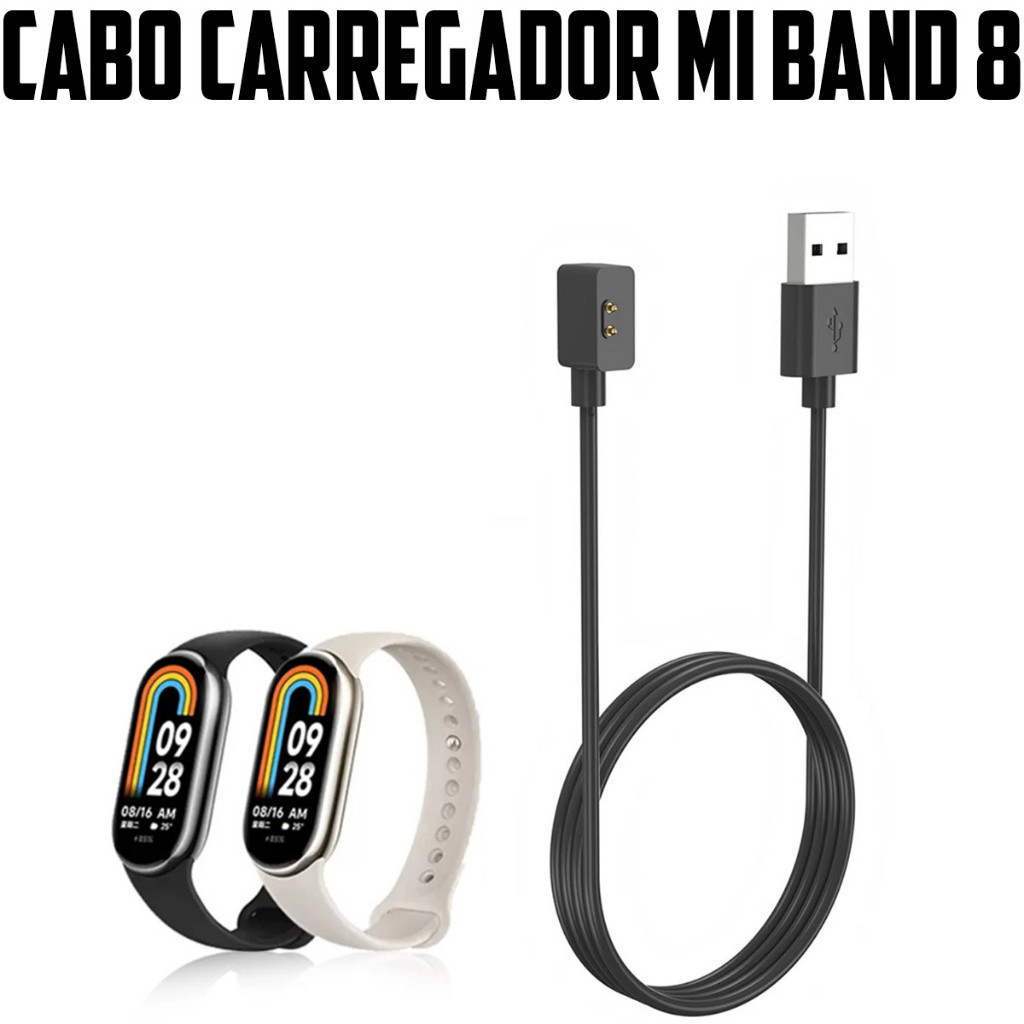 Cabo Carregador Magnetico Para Xiaomi mi Smart Band 8 Usb 1m